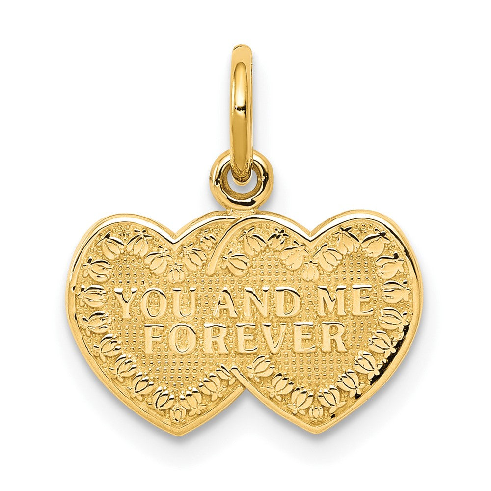 10K Gelbgold You und Me für Immer Herz Charm