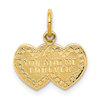 10K Gelbgold You und Me für Immer Herz Charm
