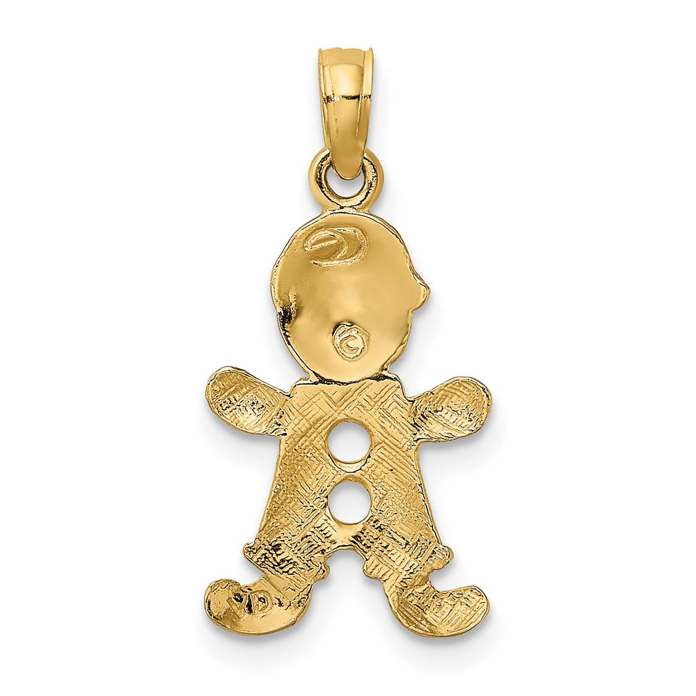 10K Gelbgold Playful Junge mit Ausgeschnitten Buttons Charm