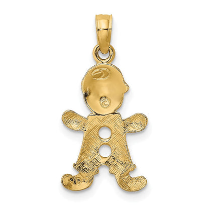 10K Gelbgold Playful Junge mit Ausgeschnitten Buttons Charm