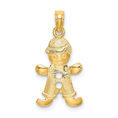 10K Gelbgold Playful Junge mit Ausgeschnitten Buttons Charm