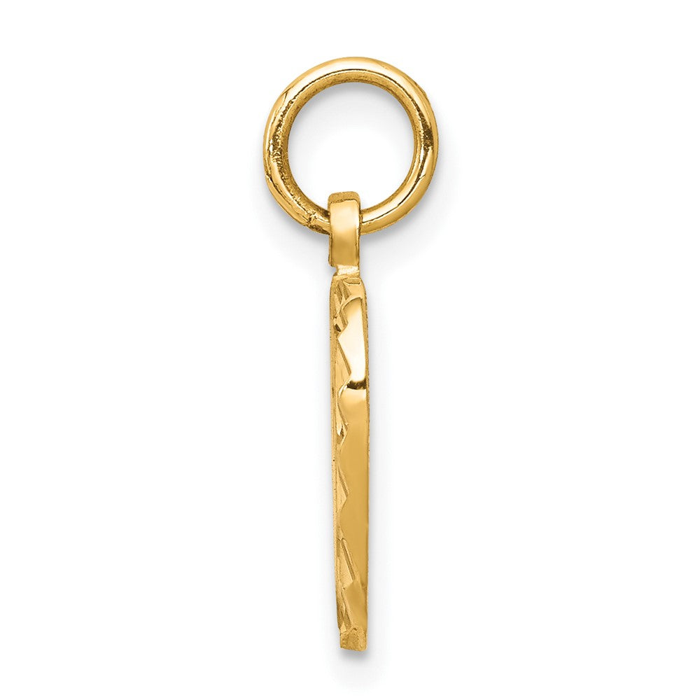 10K Gelbgold Massiv Diamantiert Doppelt Herz Charm