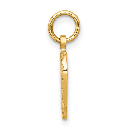 10K Gelbgold Massiv Diamantiert Doppelt Herz Charm