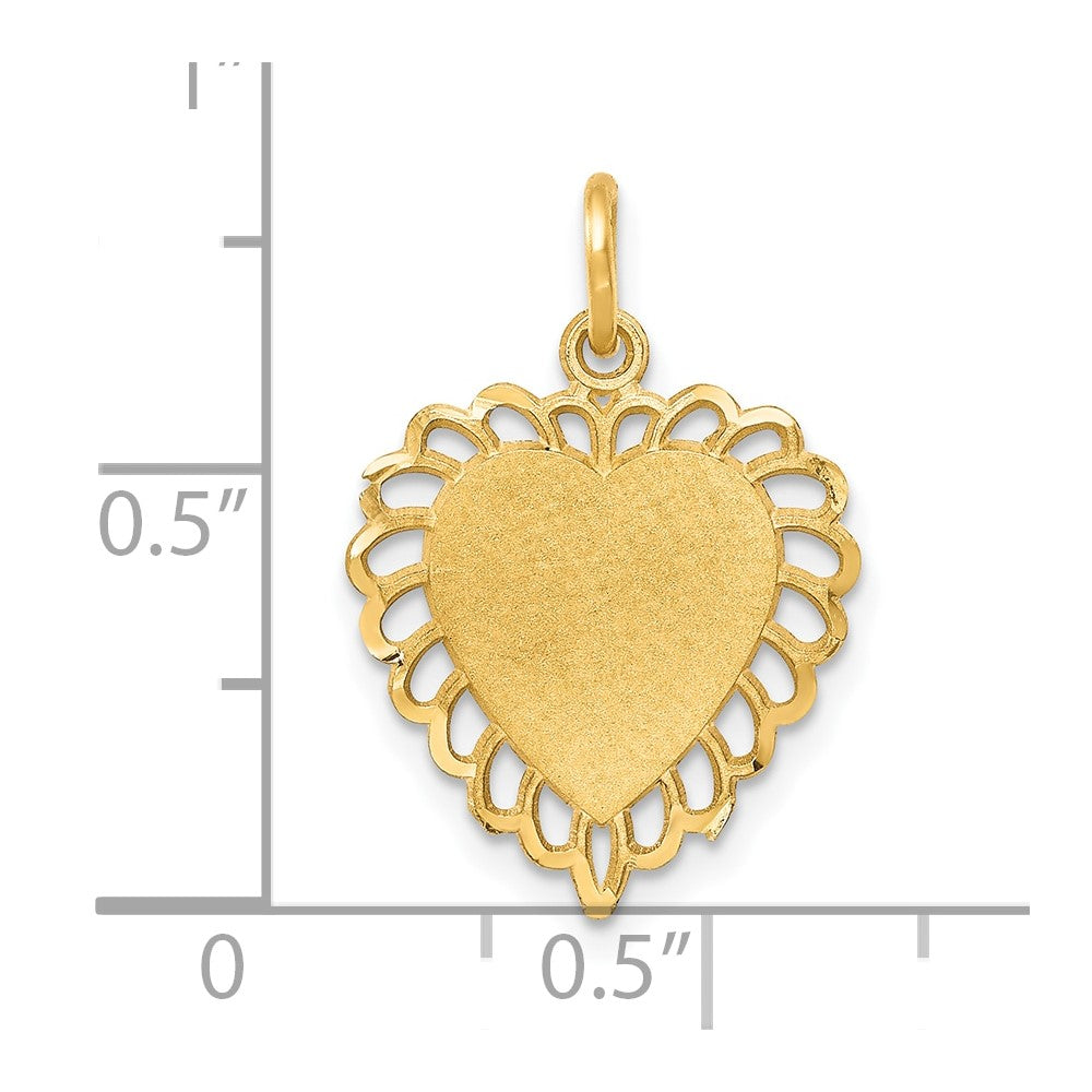 10K Gelbgold Herz Charm