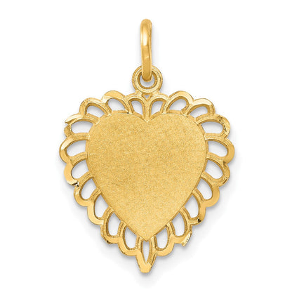 10K Gelbgold Herz Charm