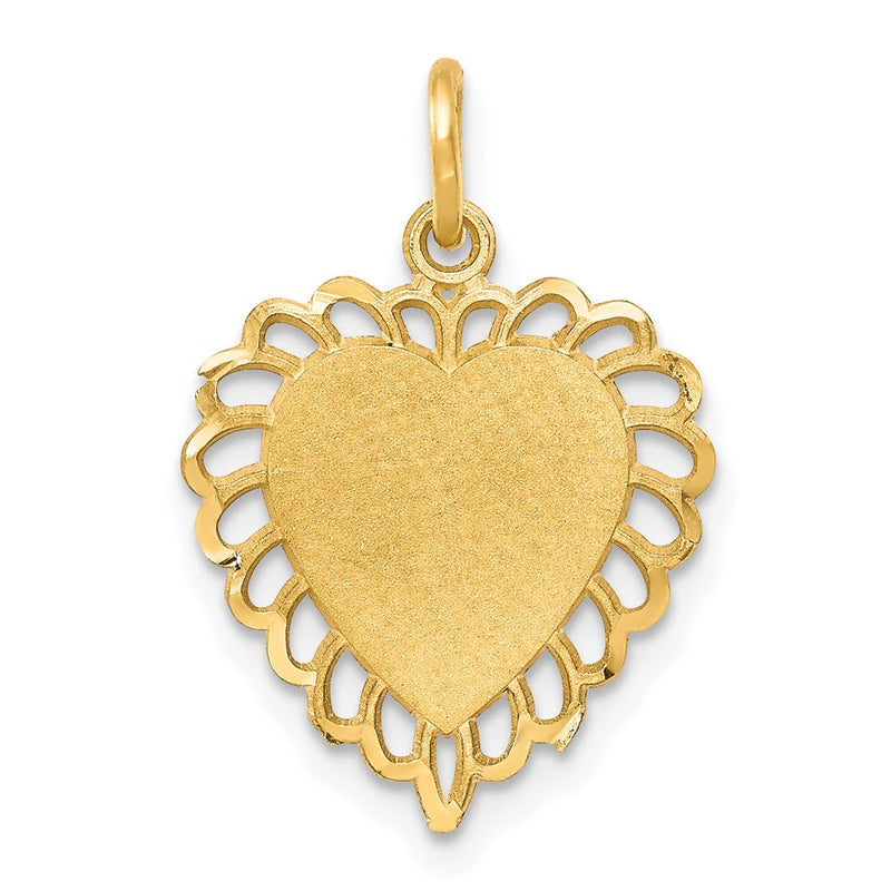 10K Gelbgold Herz Charm