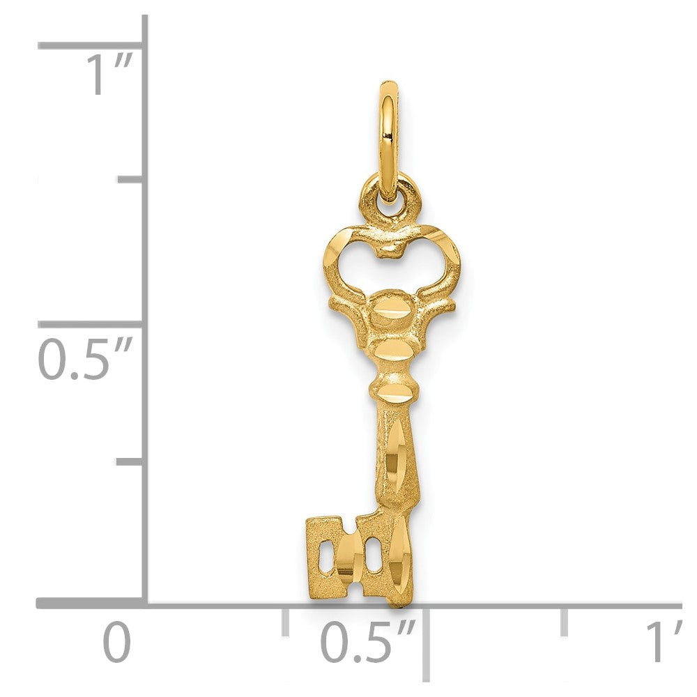 10K Gelbgold Massiv Key Charm