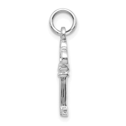 10K Weißgold Massiv Key Charm