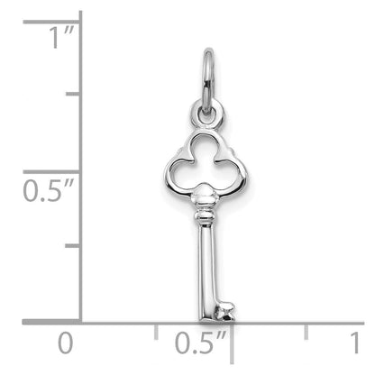 10K Weißgold Massiv Key Charm