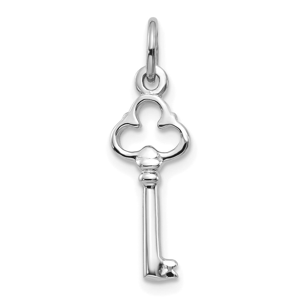 10K Weißgold Massiv Key Charm