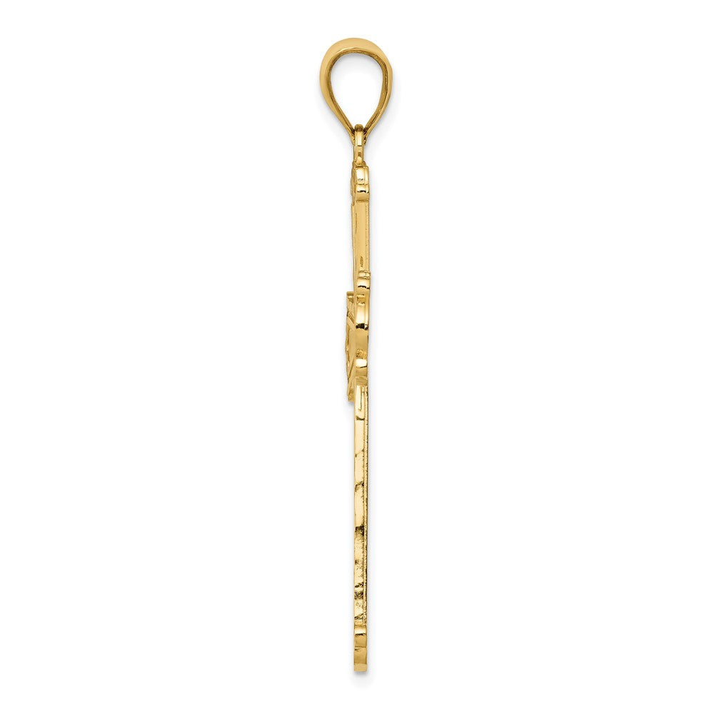 10K Gelbgold 10K Diamantiert Kreuz Anhänger
