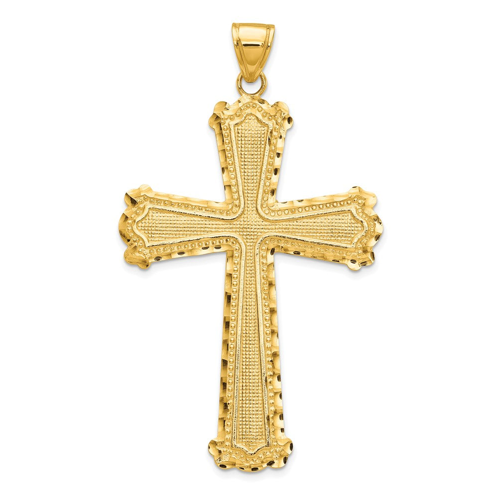 10K Gelbgold 10K Diamantiert Kreuz Anhänger