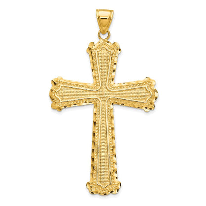 10K Gelbgold 10K Diamantiert Kreuz Anhänger