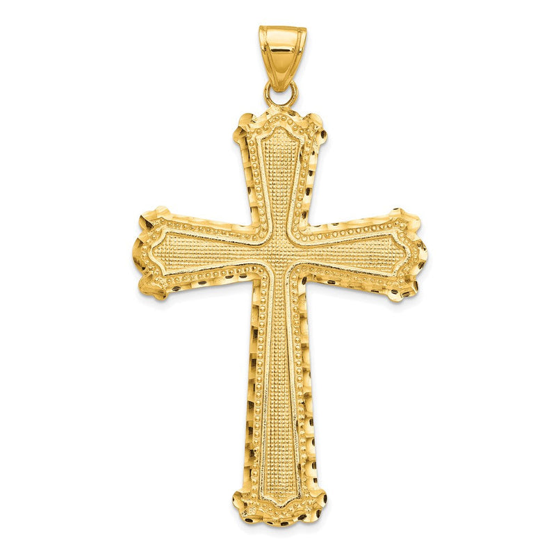 10K Gelbgold 10K Diamantiert Kreuz Anhänger