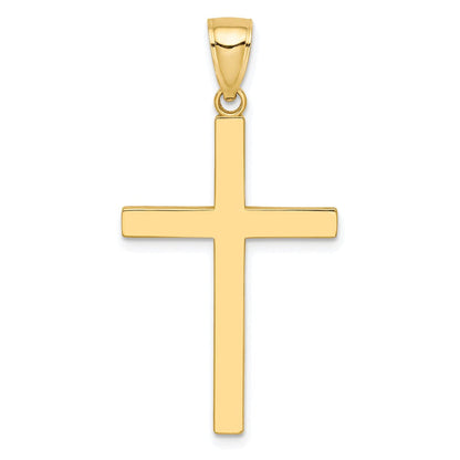 10K Gelbgold Poliert Kreuz Anhänger