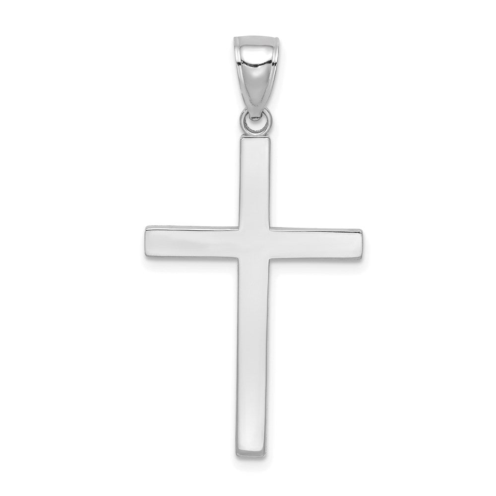 10K Weißgold Poliert Kreuz Anhänger
