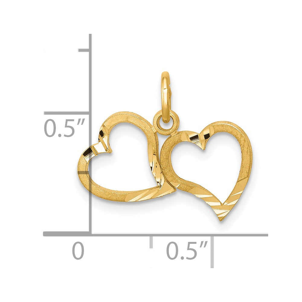10K Gelbgold Herz Charm