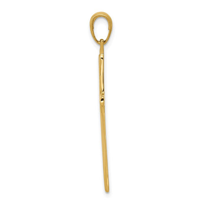 10K Gelbgold 10K Poliert Finish Akzente Stick Kreuz Anhänger