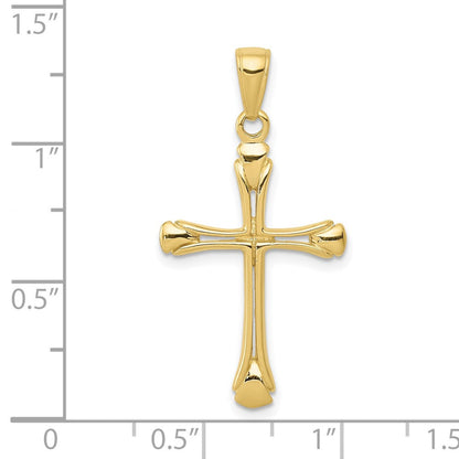 10K Gelbgold 10K Kreuz mit Dreieck Tips Anhänger