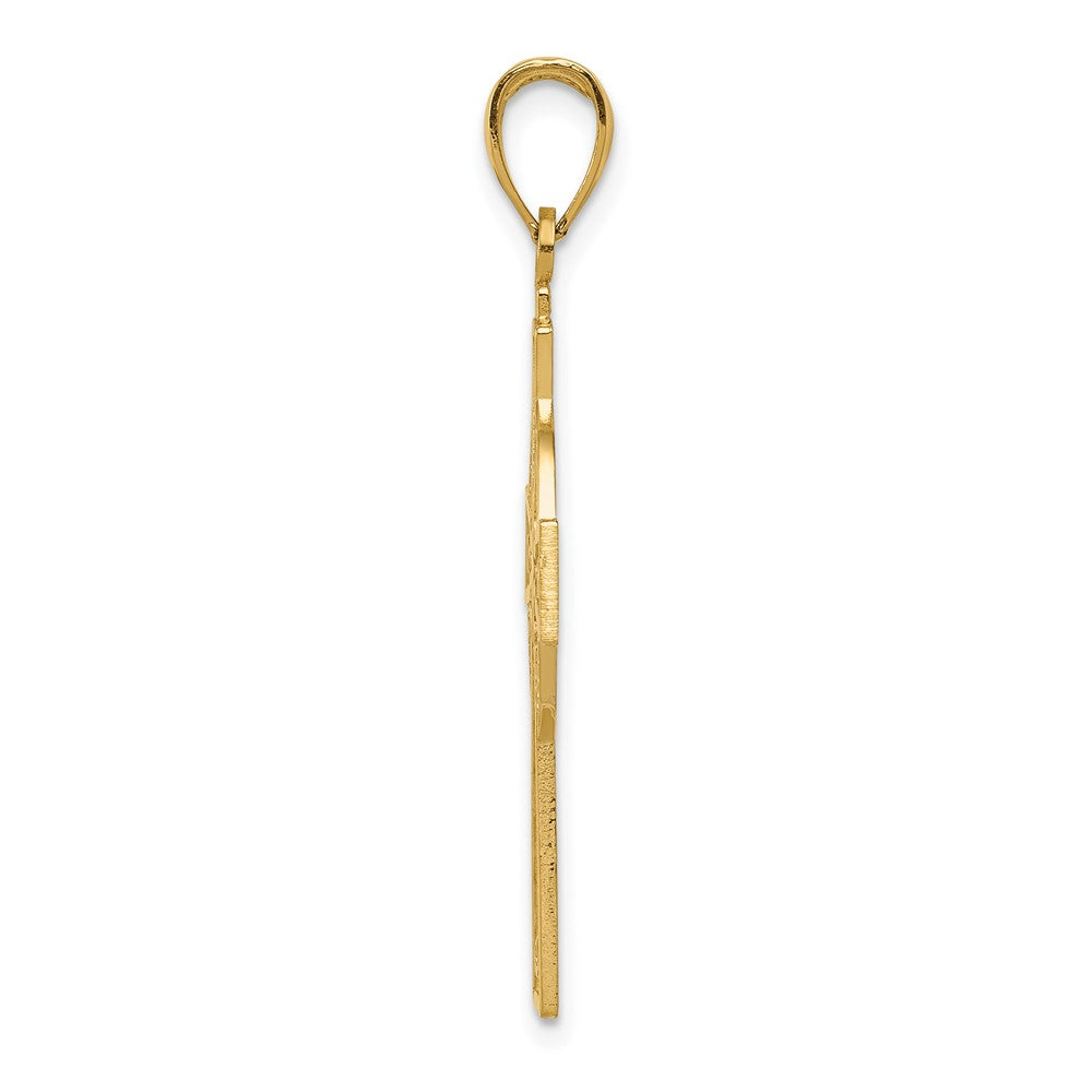 10K Gelbgold 10K Keltisch Kreuz mit Memoire Kreis Anhänger