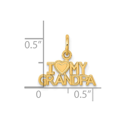 10K Gelbgold I Liebe My Opa Charm