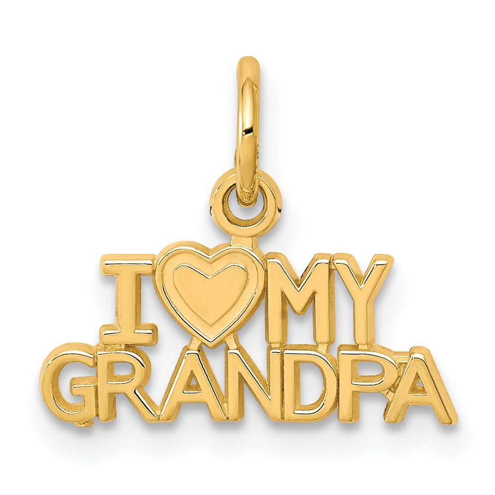 10K Gelbgold I Liebe My Opa Charm