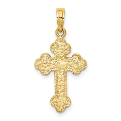 10K Gelbgold 10K Knospend Kreuz Anhänger