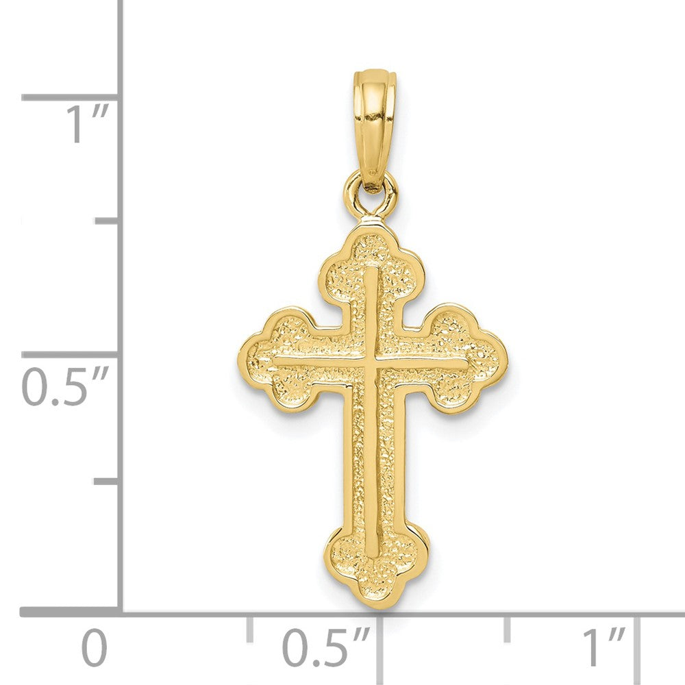 10K Gelbgold 10K Knospend Kreuz Anhänger
