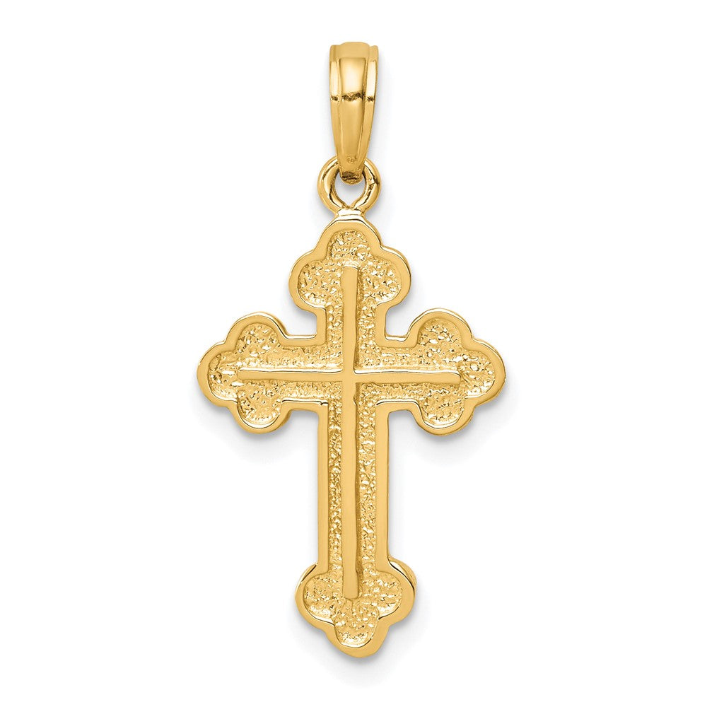 10K Gelbgold 10K Knospend Kreuz Anhänger