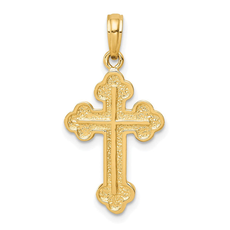 10K Gelbgold 10K Knospend Kreuz Anhänger