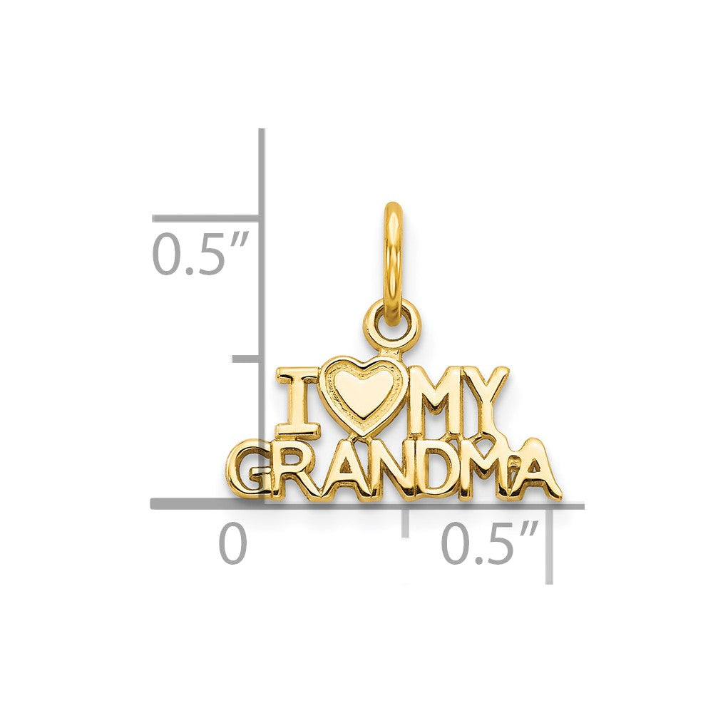 10K Gelbgold I Liebe My Oma Charm