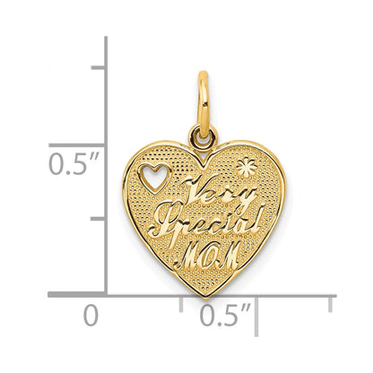 10K Gelbgold Very Special Mama Herz Charm