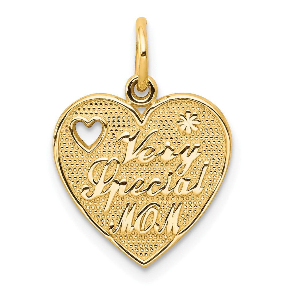10K Gelbgold Very Special Mama Herz Charm