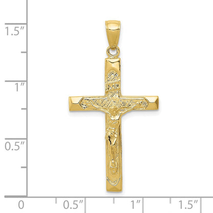 10K Gelbgold Inri Kruzifix Anhänger