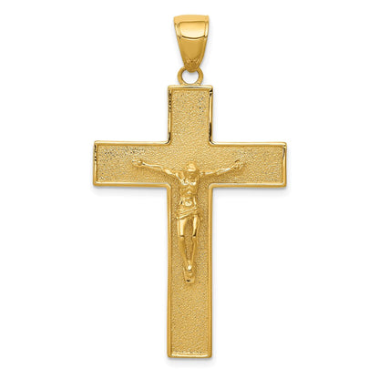 10K Gelbgold 10K Strukturiert Kruzifix Lateinisch Kreuz Anhänger