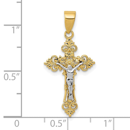 10K Bicolor 10K Klein Lacey-edged Inri Kruzifix Anhänger