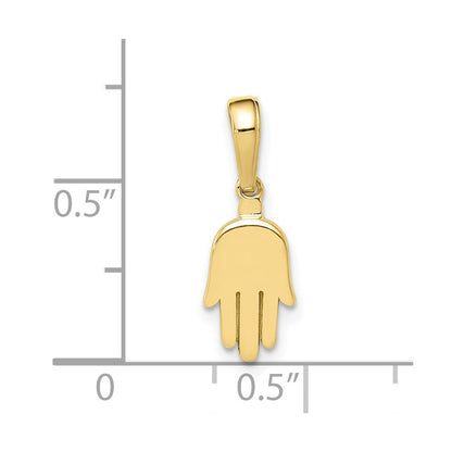 10K Gelbgold 10K Klein Massiv Hamsa Anhänger