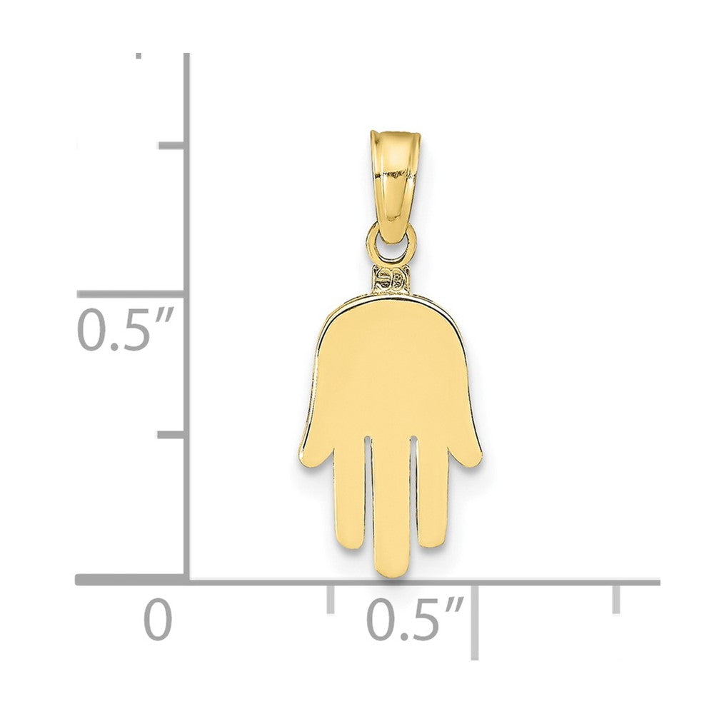 10K Gelbgold 10K Groß Massiv Hamsa Anhänger