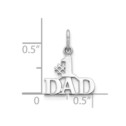10K Weißgold #1 Dad Charm