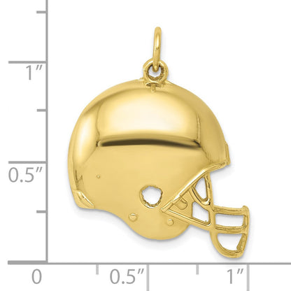 10K Gelbgold Poliert Football Helm Anhänger