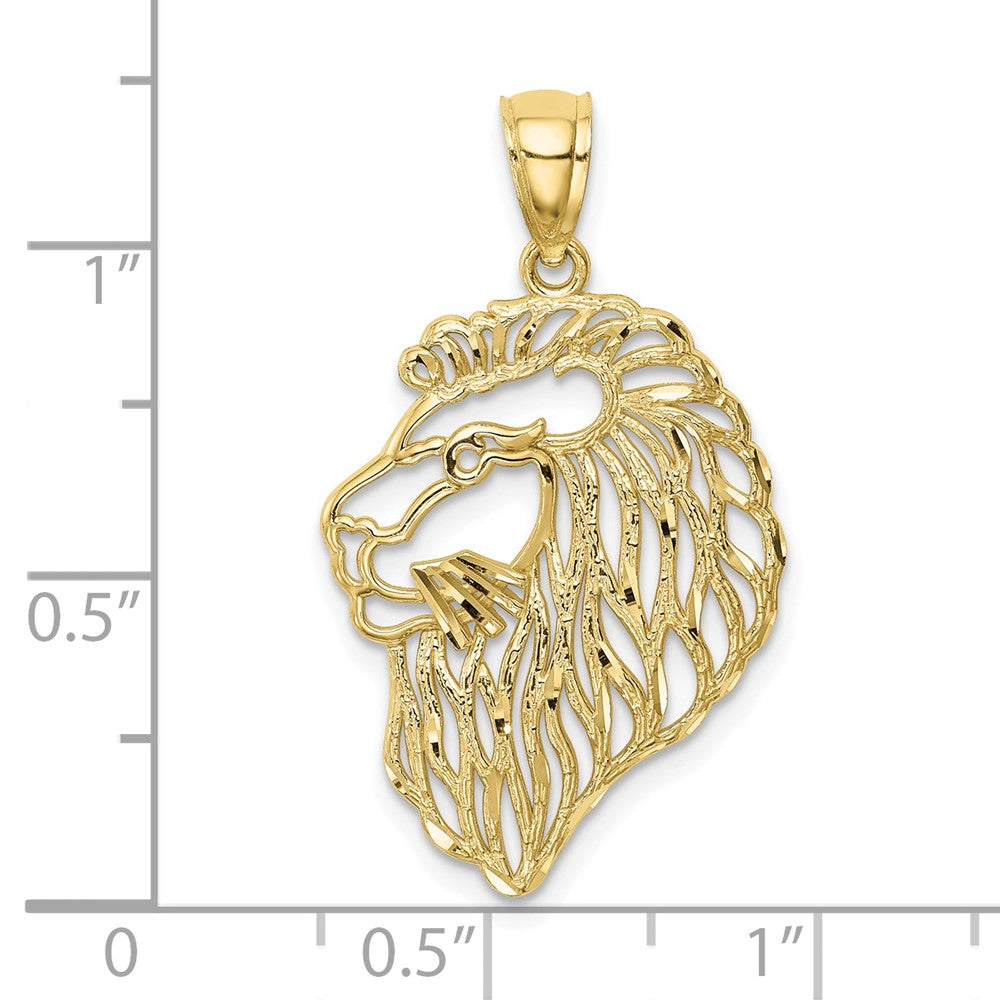 10K Gelbgold 10K Diamantiert Löwe Profile Anhänger