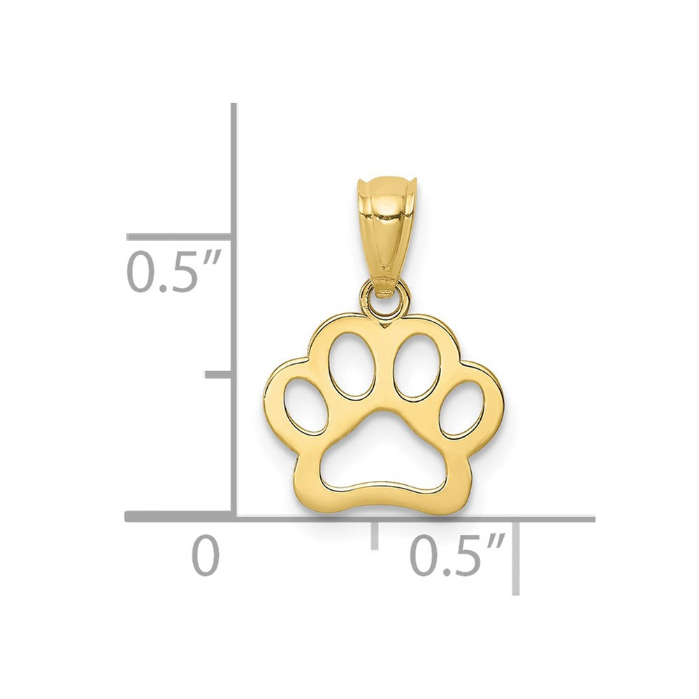 10K Gelbgold 10K Hund Paw Anhänger