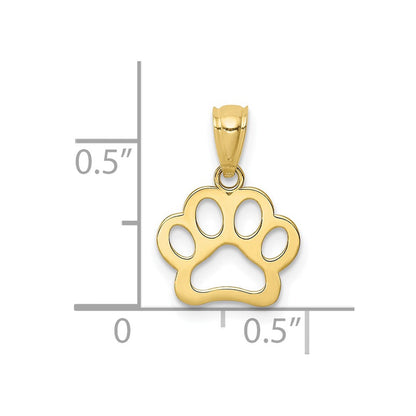 10K Gelbgold 10K Hund Paw Anhänger