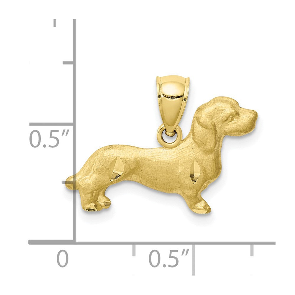 10K Gelbgold 10K Diamantiert Dachshund Anhänger