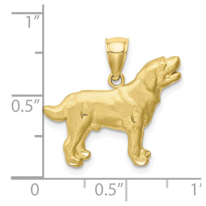 10K Gelbgold 10K Diamantiert Labrador Retriever Anhänger