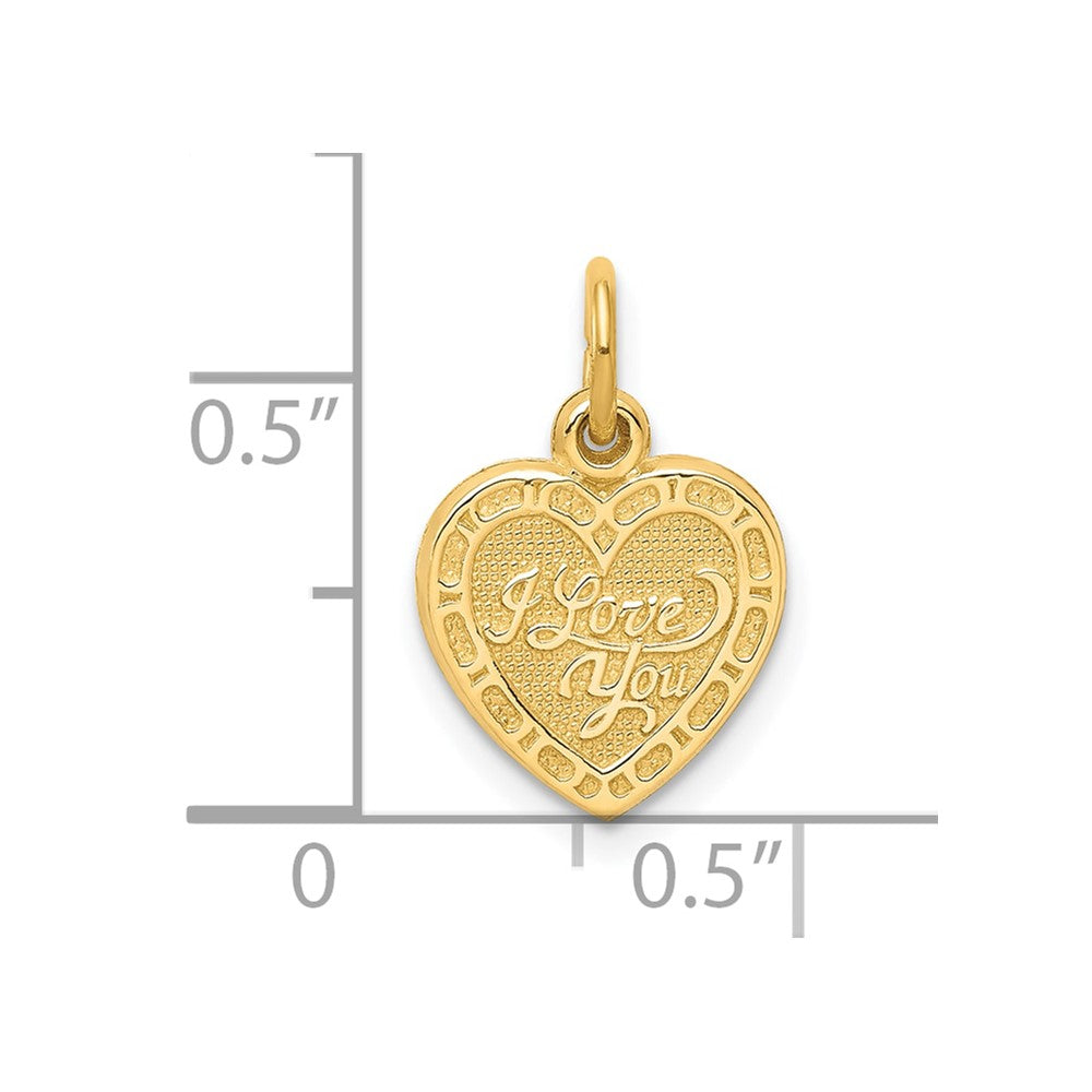 10K Gelbgold I Liebe You Herz Charm