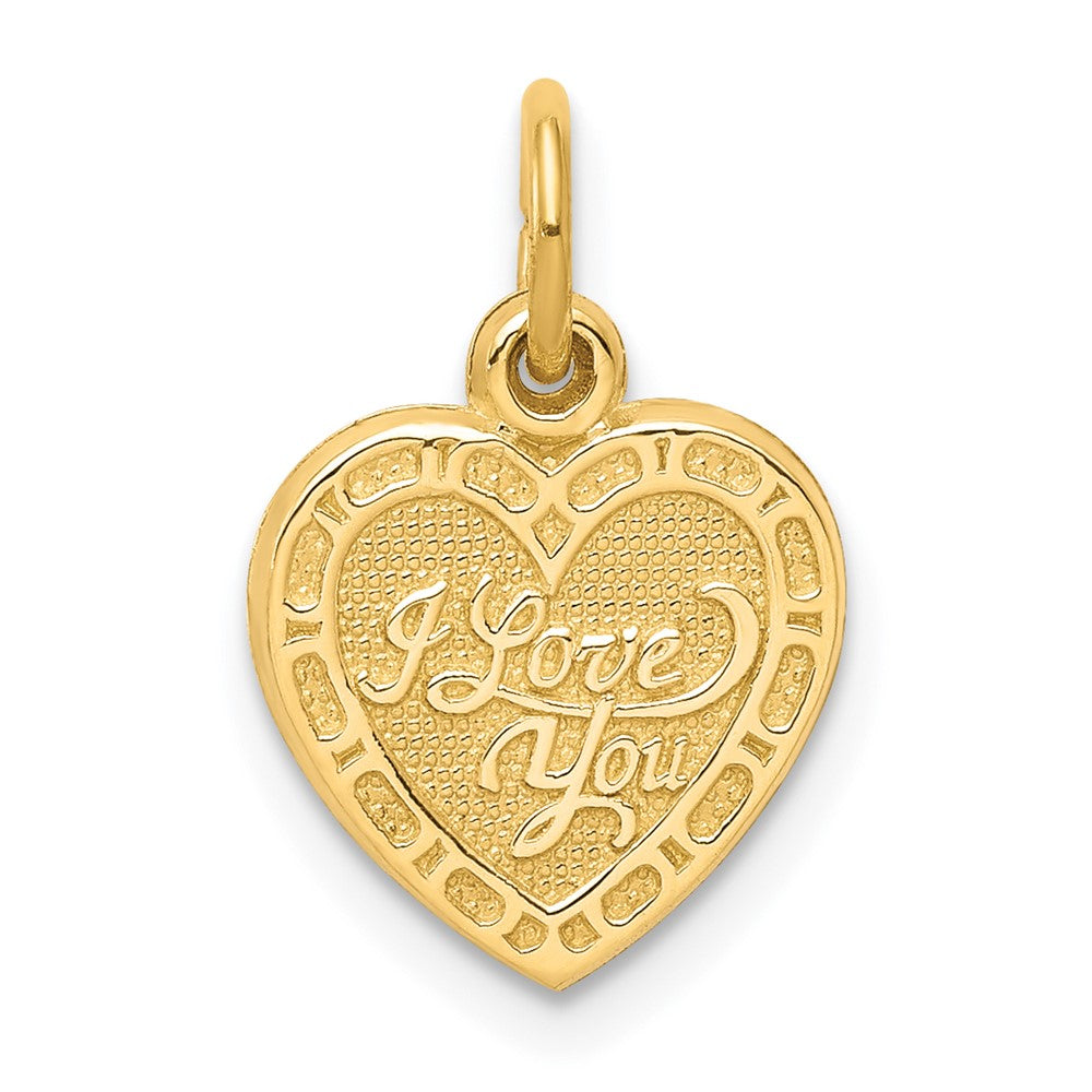10K Gelbgold I Liebe You Herz Charm
