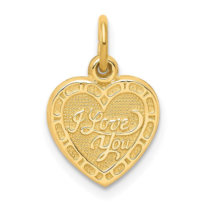 10K Gelbgold I Liebe You Herz Charm