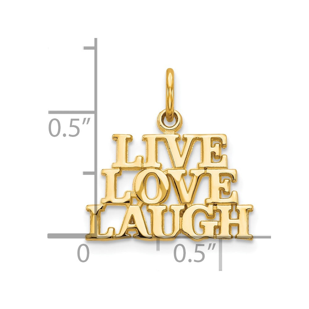 10K Gelbgold Leben Liebe Lachen Charm