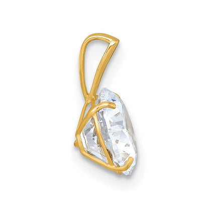 10K Gelbgold Poliert 8.00mm Rund Zirkonia Solitär Anhänger